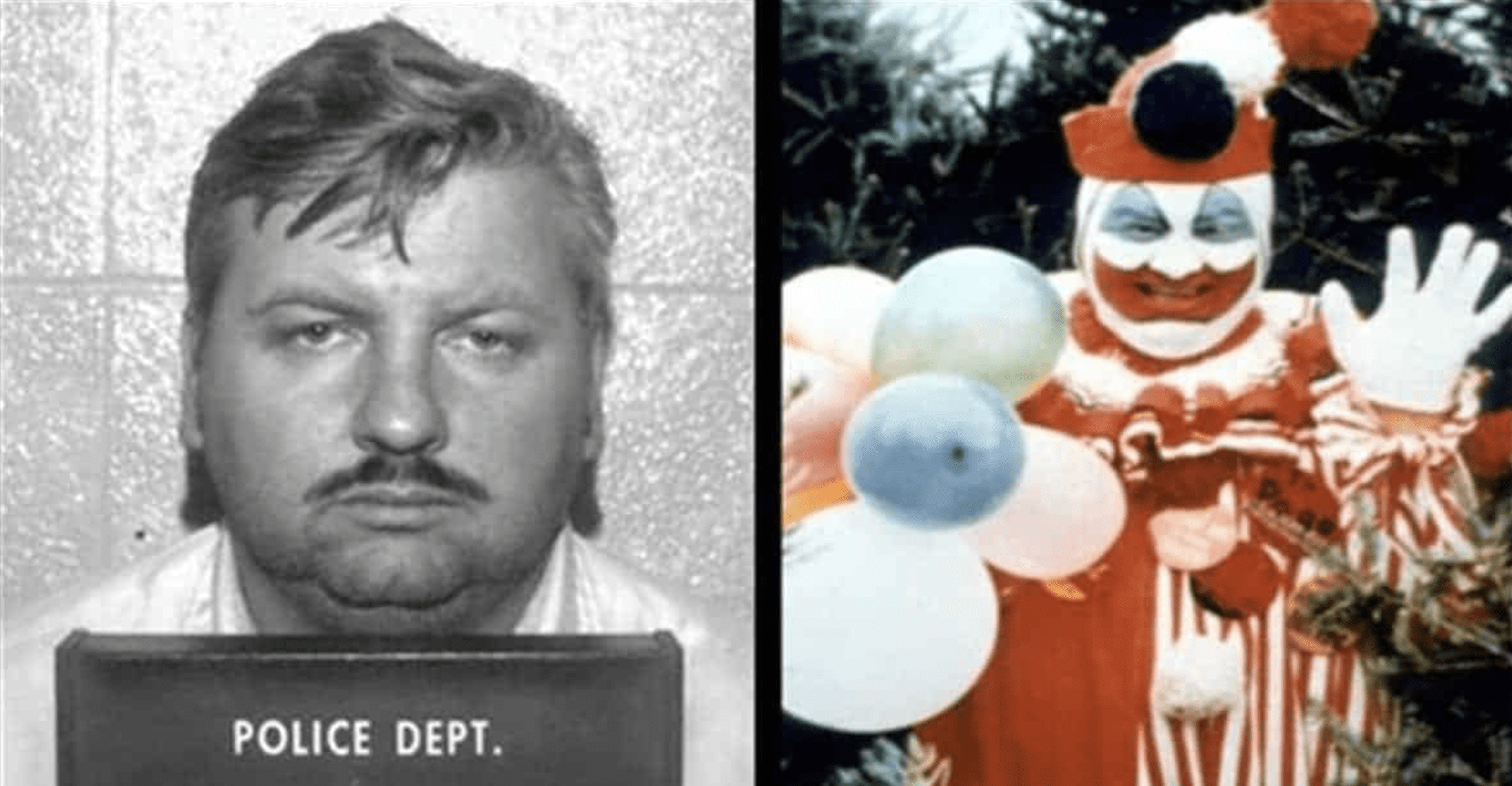 John Wayne Gacy esposado tras su arresto en 1978, mostrando su rostro serio y perturbador.